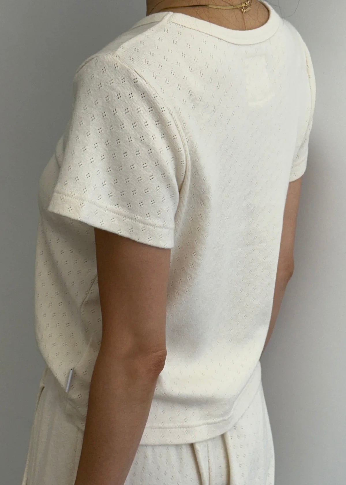 Pointelle Babe Tee Natural
