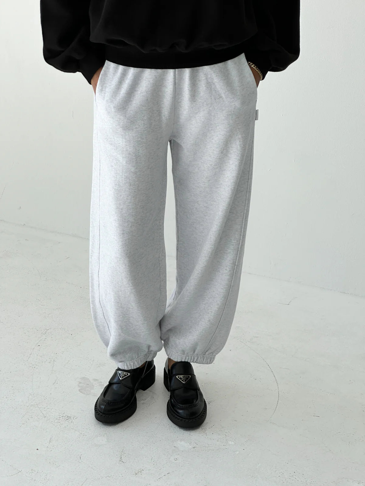 French Terry Balloon Pants Ice Grey