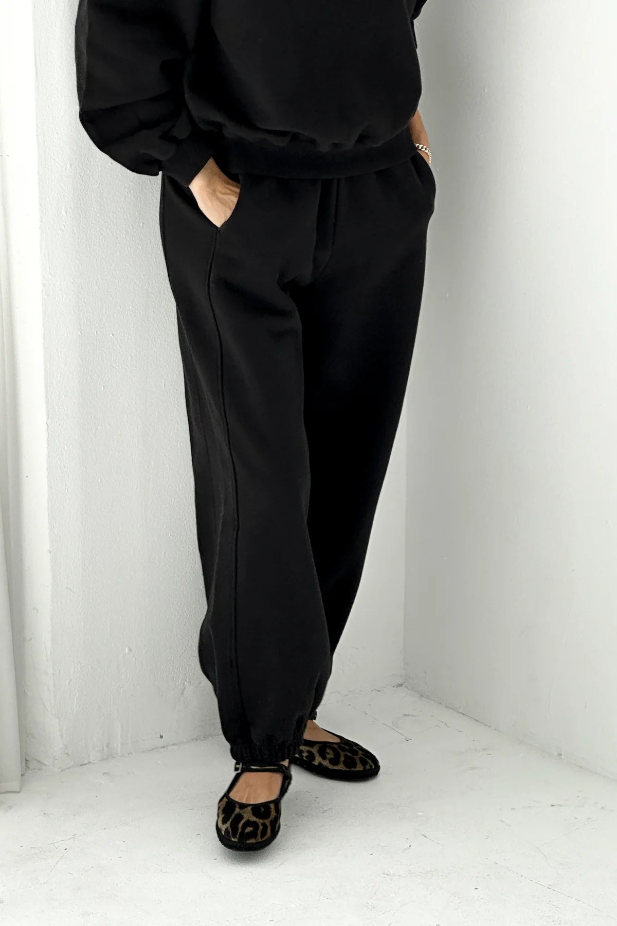 French Terry Balloon Pants Black