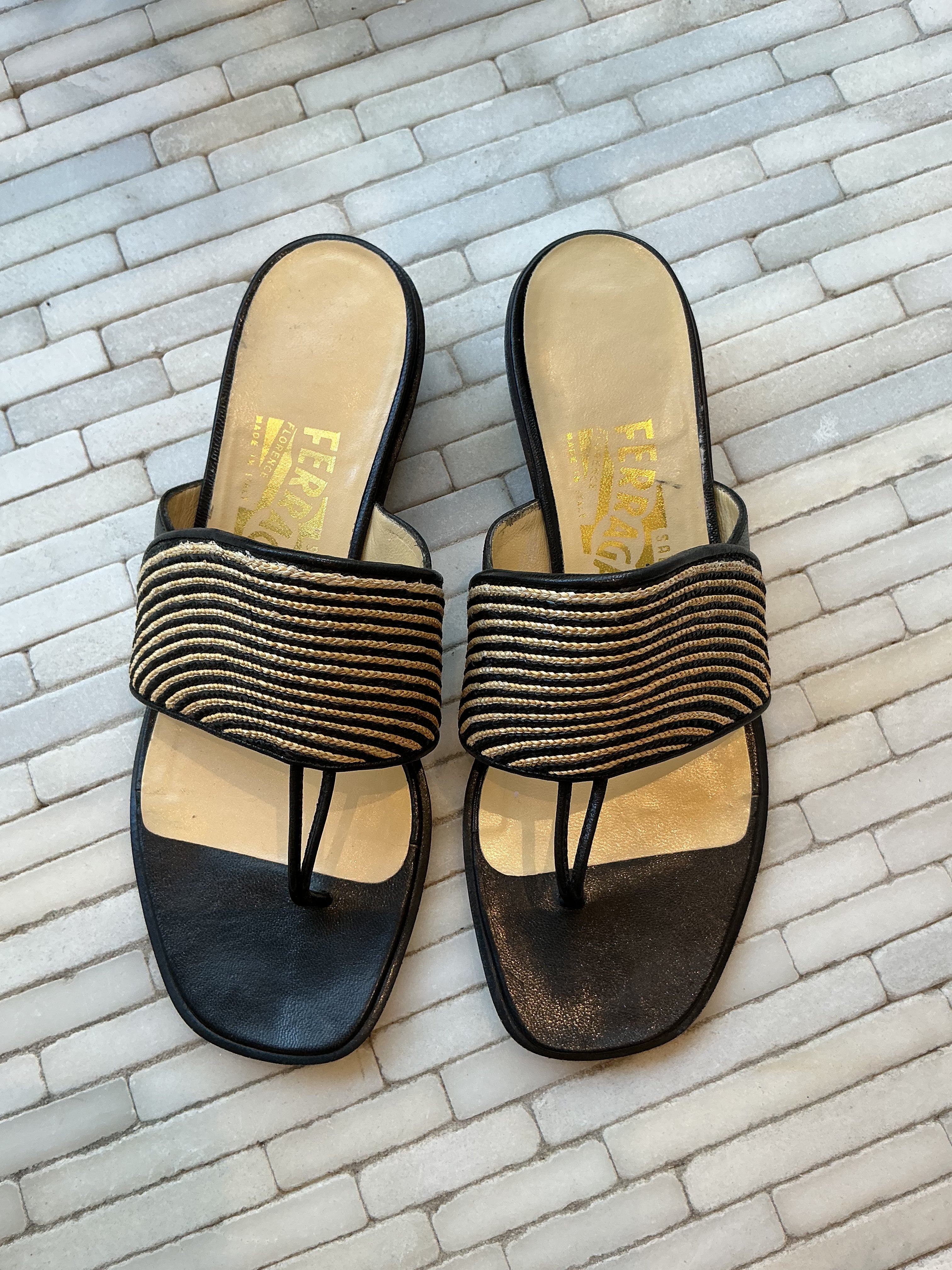 Salvatore Ferragamo Rafia Sandals