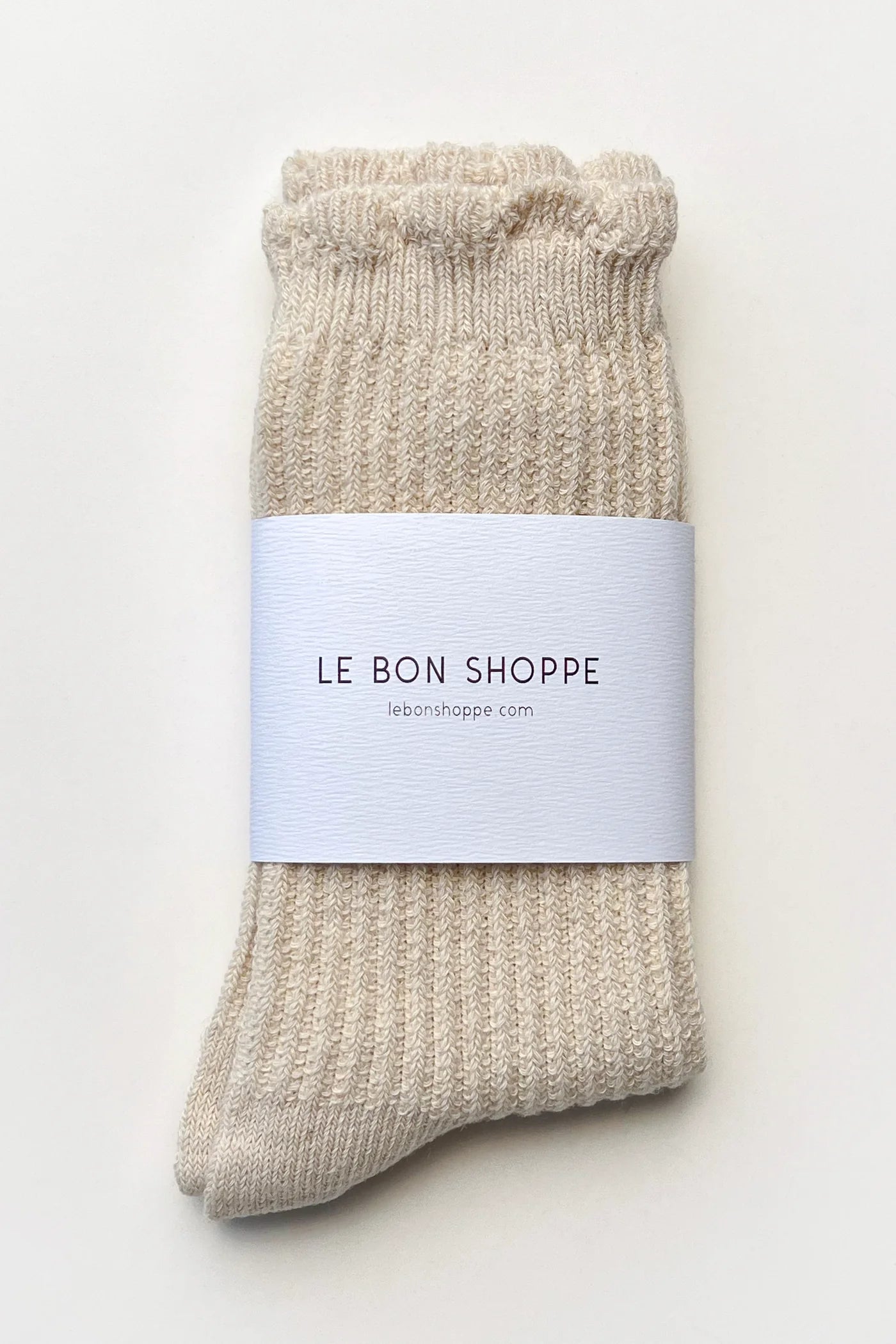 Le Bon Shoppe Linen Scallop Socks Natural
