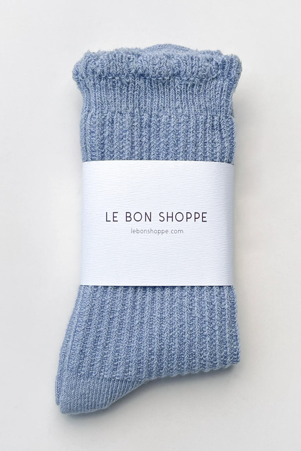 Le Bon Shoppe Linen Scallop Socks Pale Blue