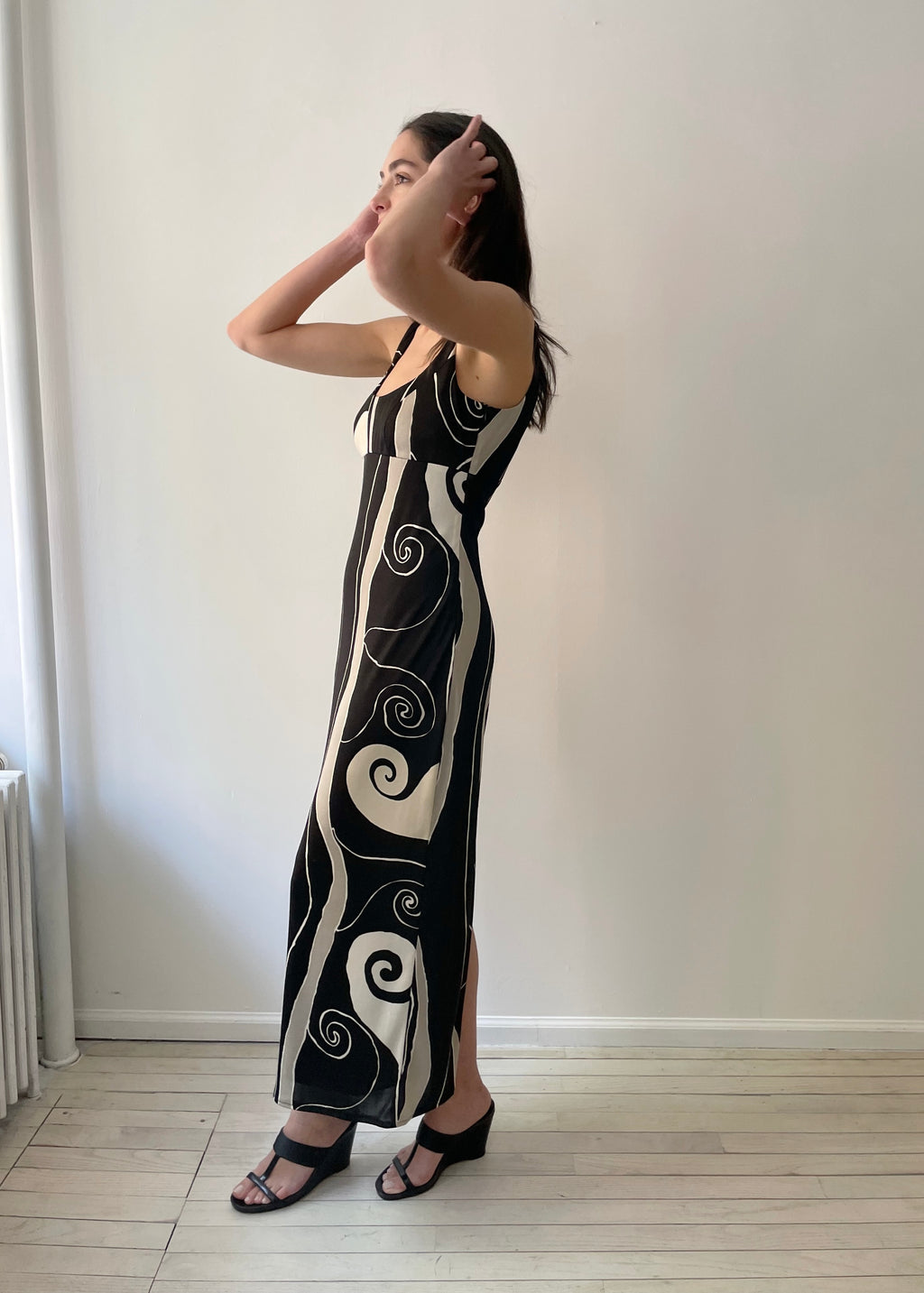 Vintage Black Swirl Dress