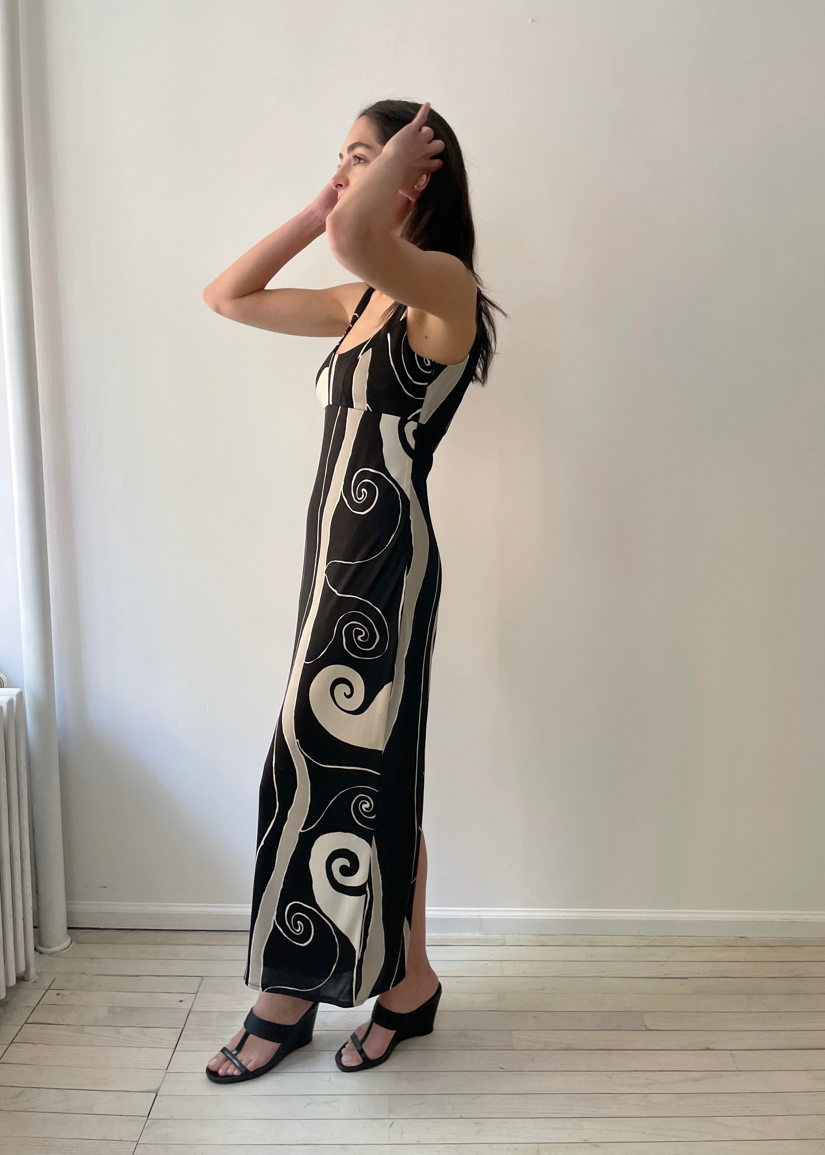 Vintage Black Swirl Dress