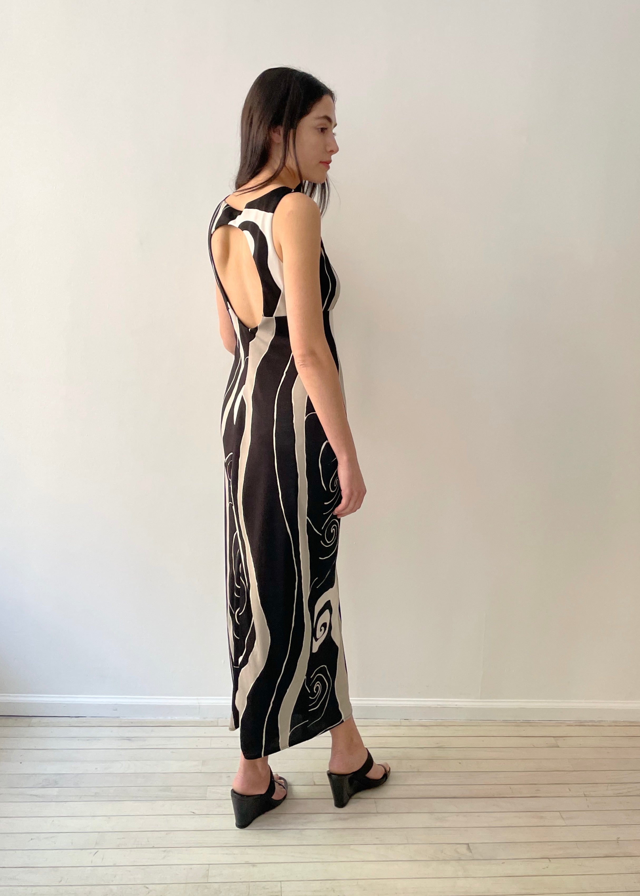 Vintage Black Swirl Dress