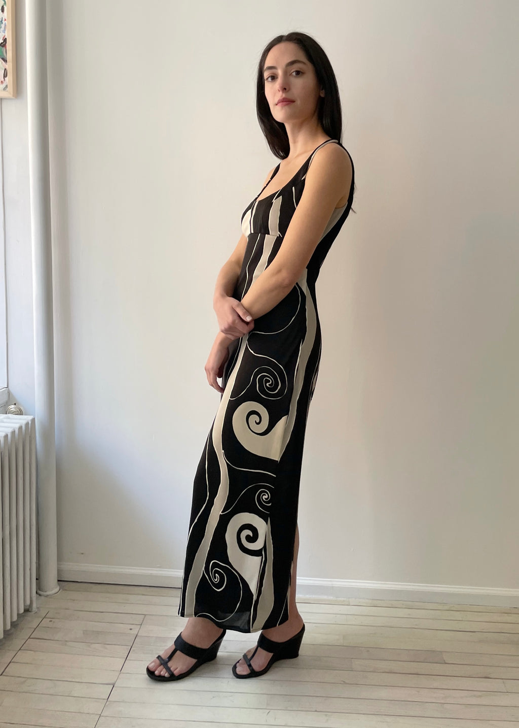 Vintage Black Swirl Dress