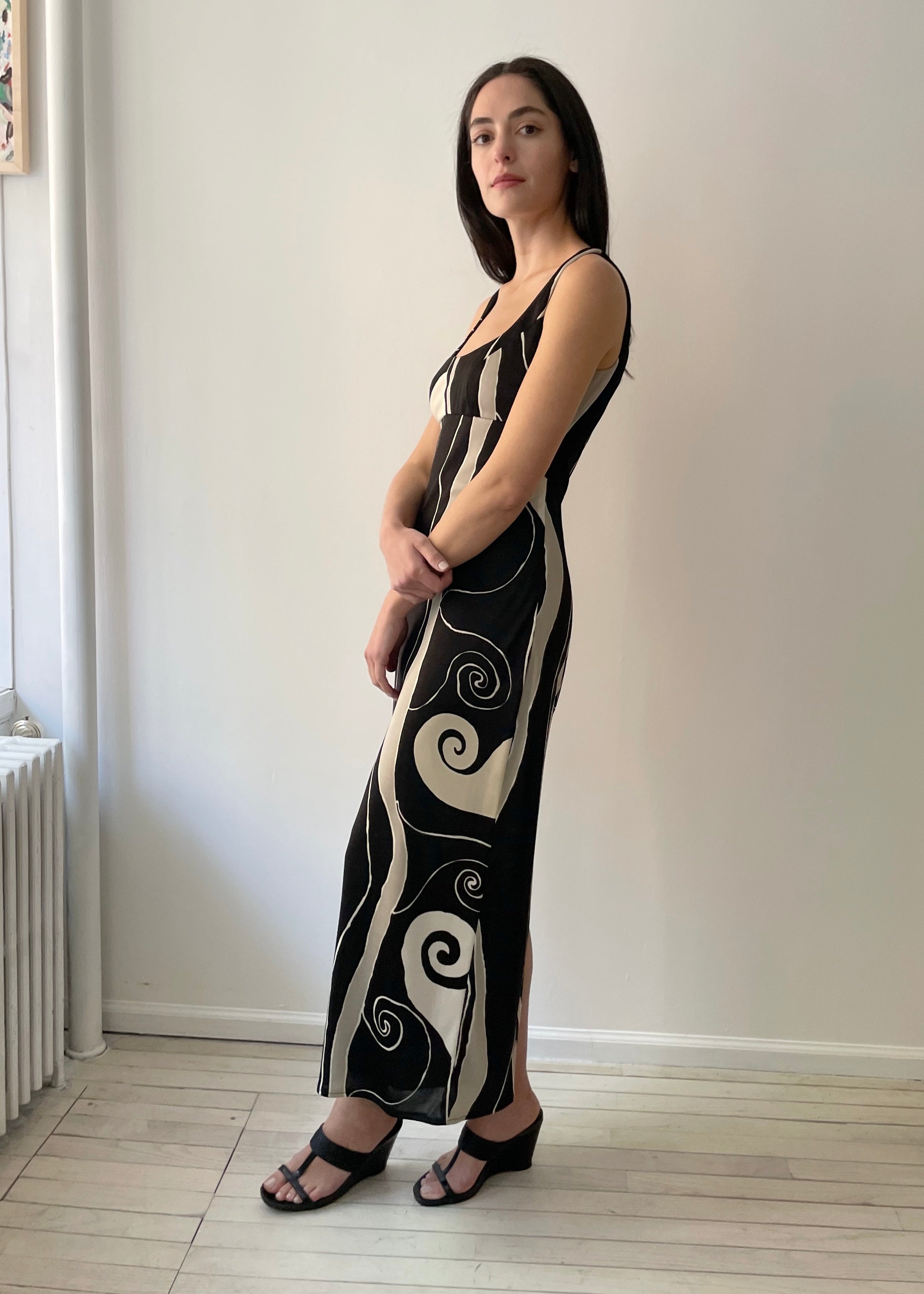 Vintage Black Swirl Dress