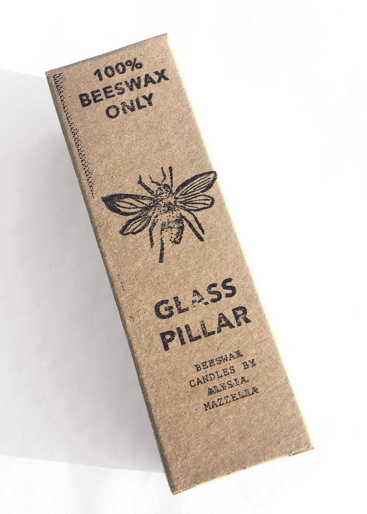 Glass Pillar Beeswax Candle