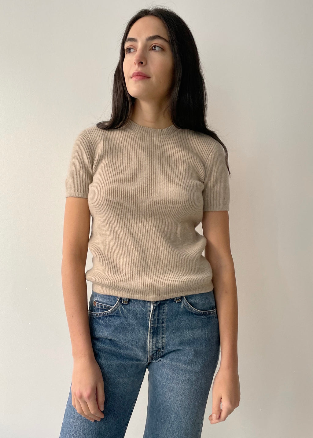 Vintage Armani Cashmere Ribbed Tee