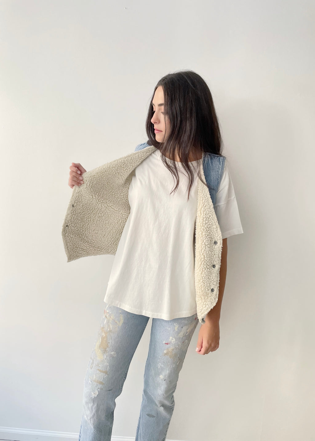 Levi's Denim Shearling Vest