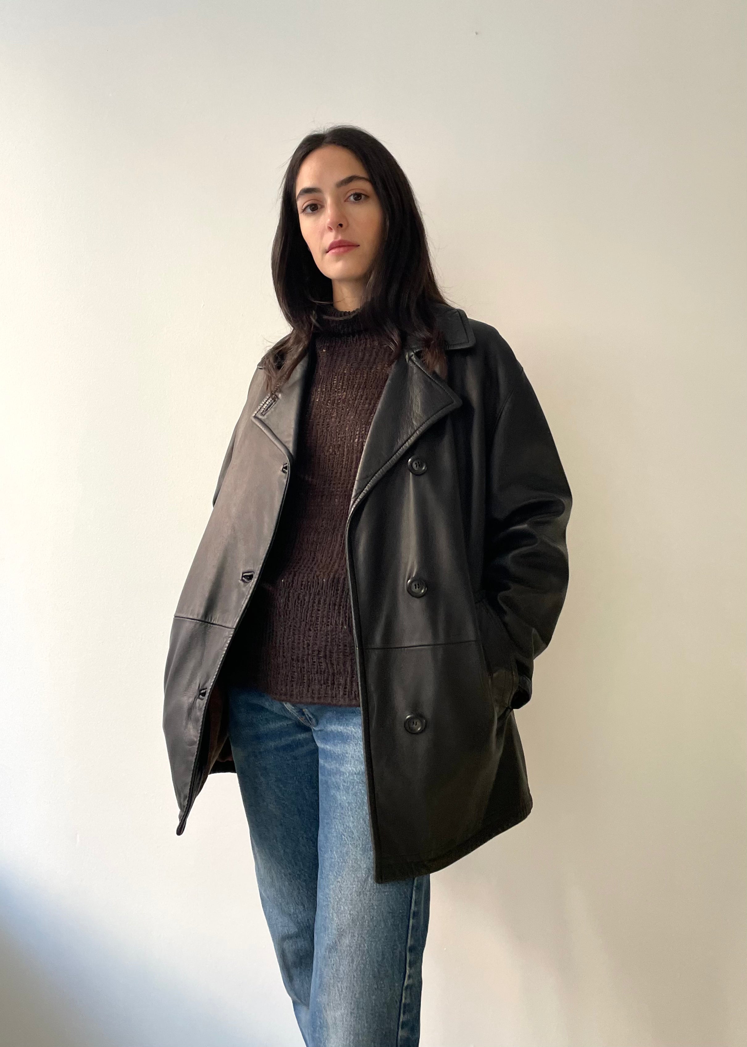 Vintage Armani Leather Coat